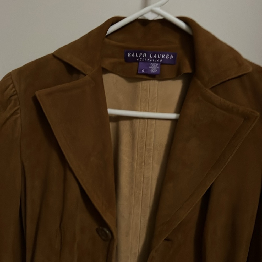 Ralph Lauren Purple Label Collection Suede fitted Womens jacket, Size 6 - Picture 8 of 16